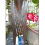 3color tassels gold caps necklaces pendant mix beaded bali design